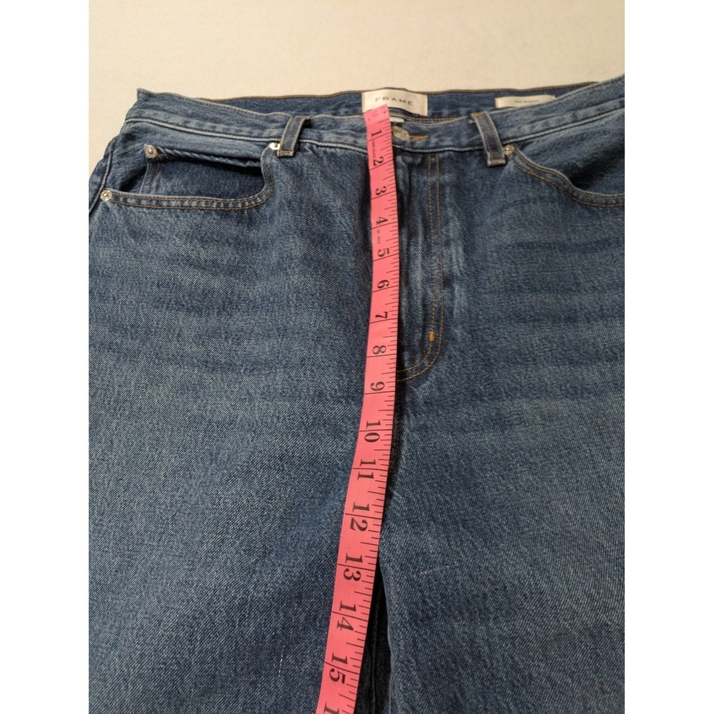 FRAME The Bubble Barrel Leg High Waist Curved Leg Jeans Blue Denim 31 - Picture 9 of 12